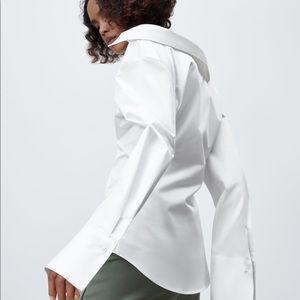ZARA fitted poplin white shirt NWT